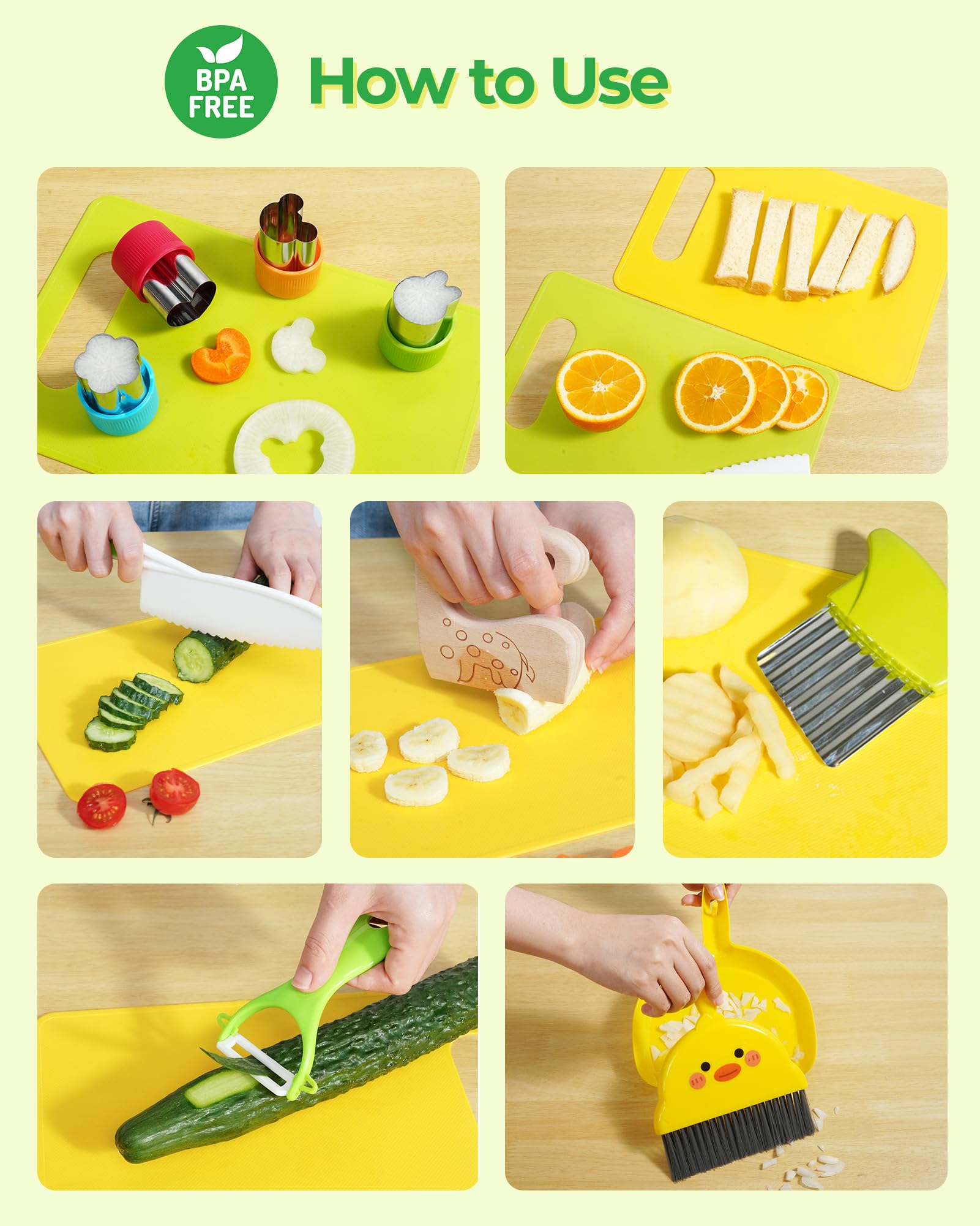 Melican safety features highlight BPA-free materials for safe pretend cooking.