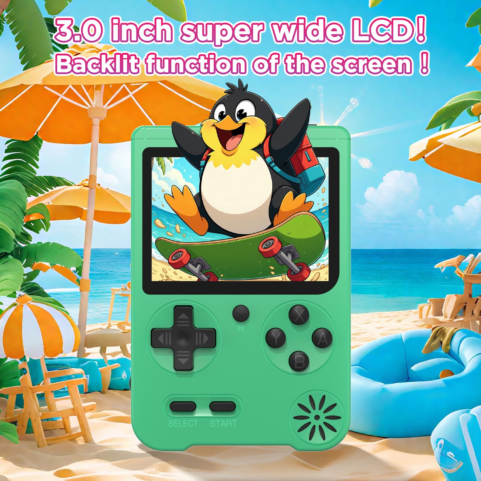 Meliif Retro Handheld Console 3-inch IPS display shows crisp visuals