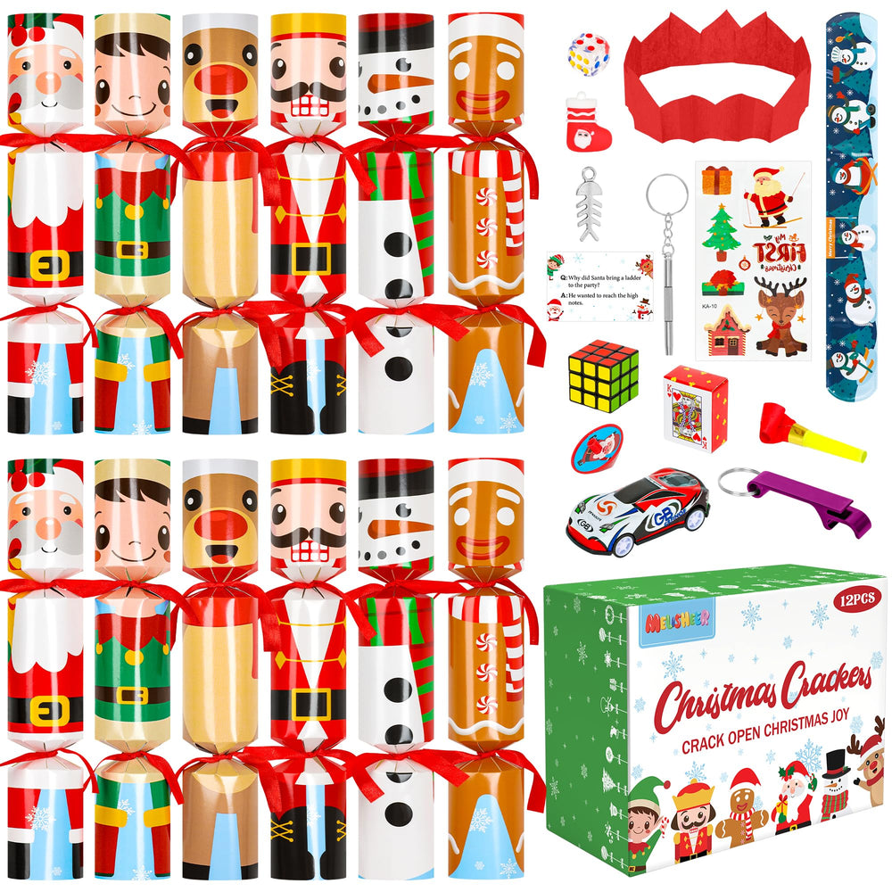 Melisheer Christmas crackers six-pattern design brighten your table with festive style.