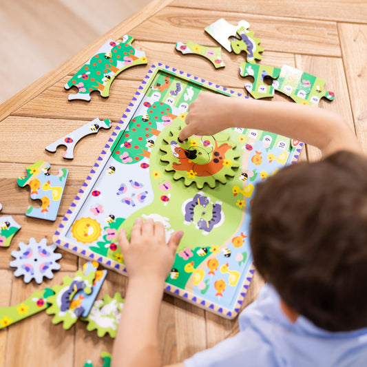 Wooden puzzle board with ocean animals and spinning gears by Melissa & Doug