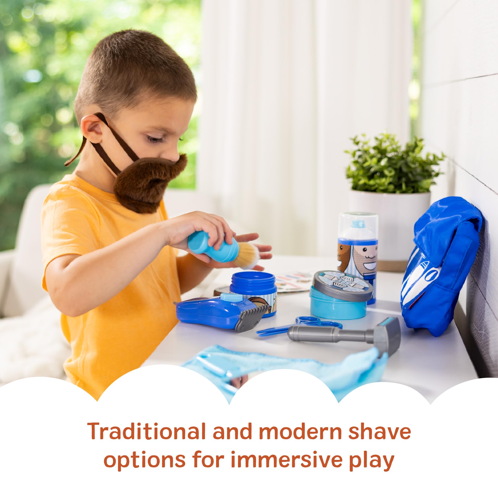 Melissa & Doug Barber Shop vibrating trimmer without batteries for realism
