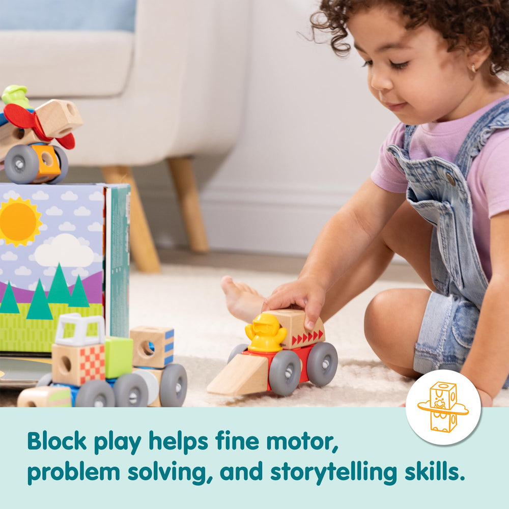 Melissa & Doug Blockables Vehicles felt wings enhance multi-textured builds