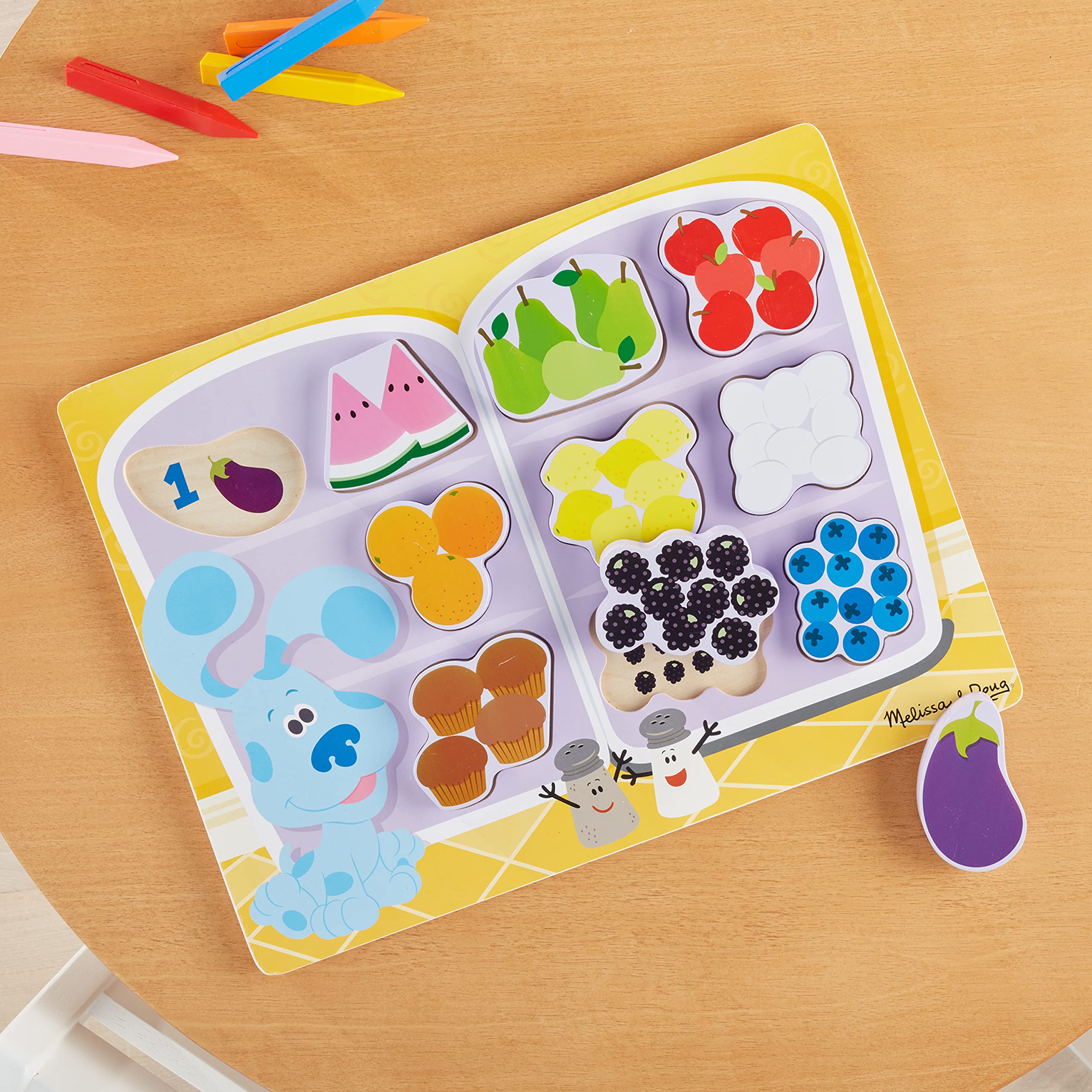 Melissa & Doug Blue's Clues & You! fridge food apple reinforces number-object associations during play