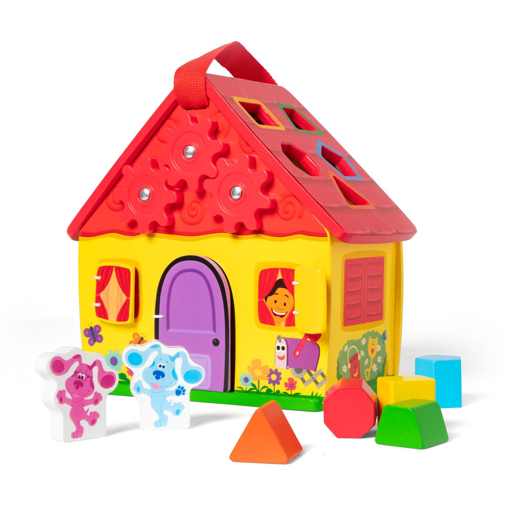 Melissa & Doug Blue's Clues & You take-along house with handle for on-the-go play.
