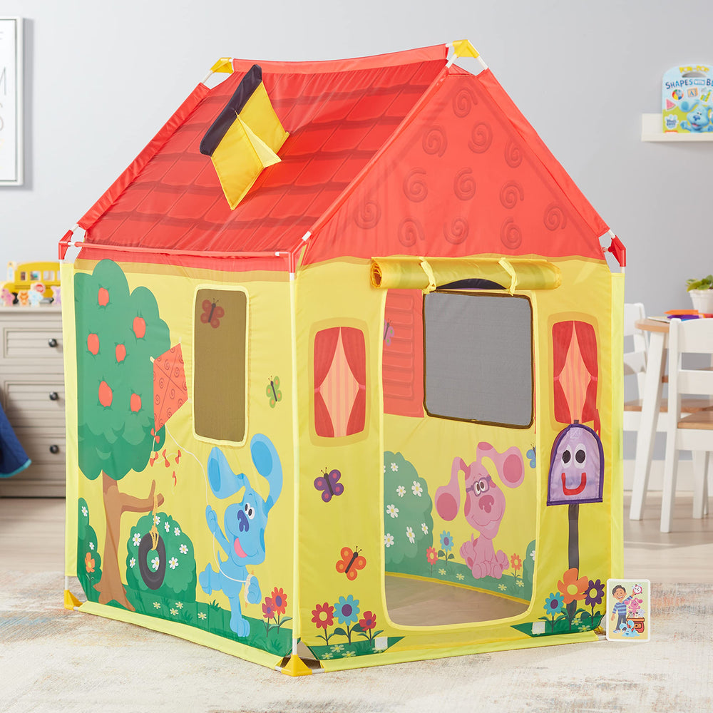 Mesh windows on Melissa and Doug Blue's House tent for ventilation