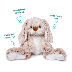 Burrow Bunny big feet and fuzzy finish invite tactile play