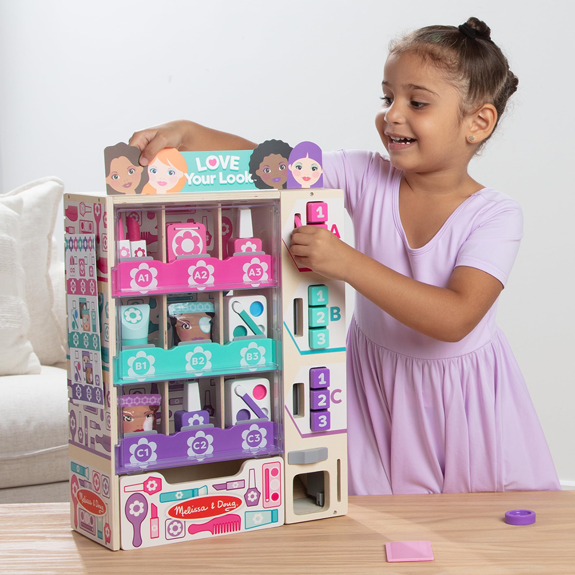 Melissa & Doug customizable sign and activity card showing guided learning benefit