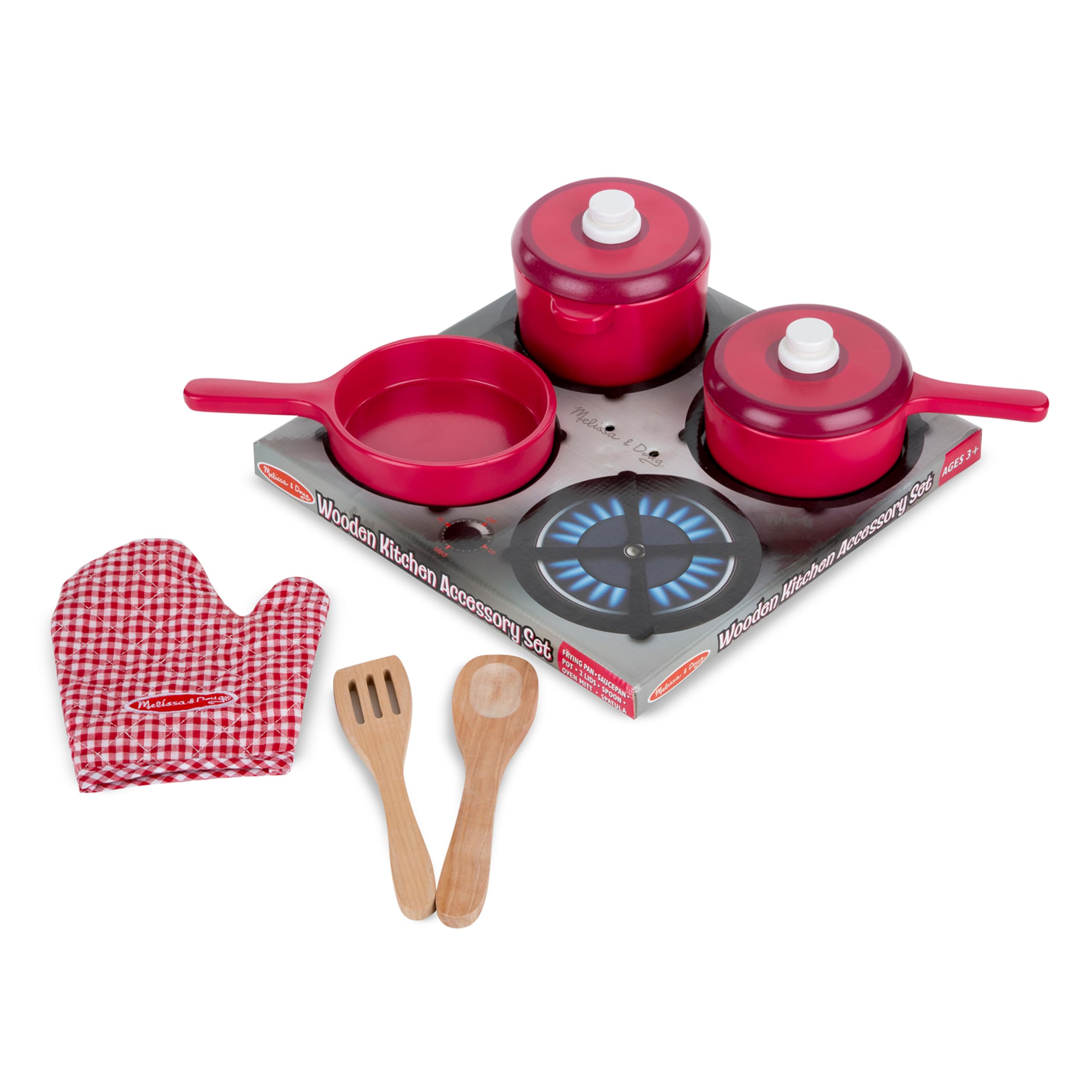 Melissa & Doug deluxe oven mitt in red checkered design