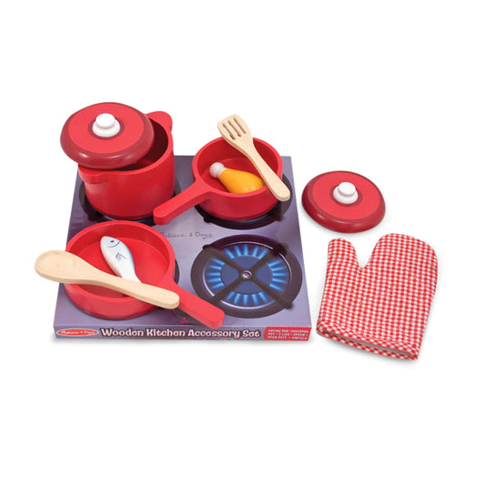Melissa & Doug deluxe wooden frying pan for imaginative play
