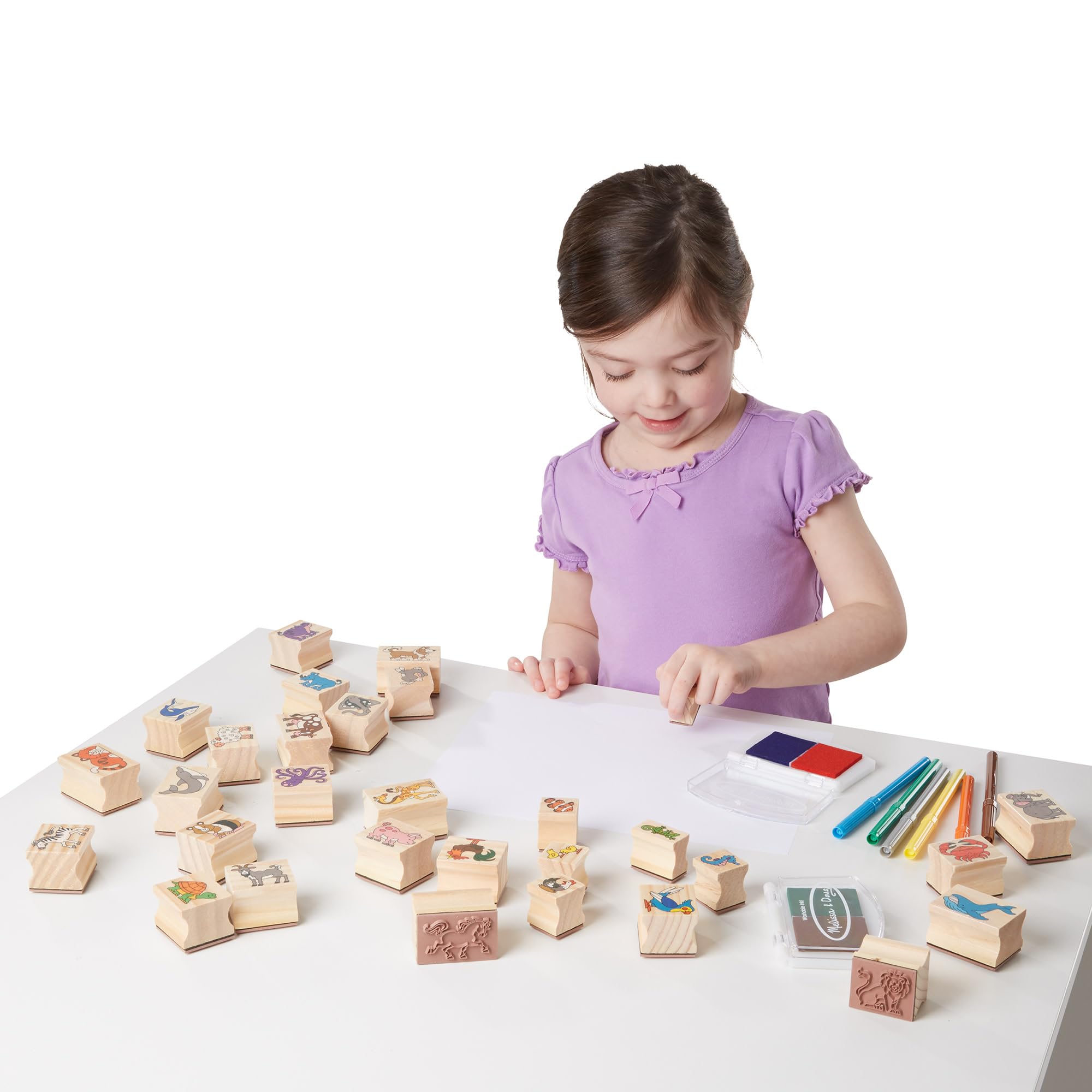Melissa & Doug wooden crate stores supplies organized