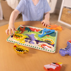 Melissa & Doug dinosaur puzzle fosters imaginative play and creative expression