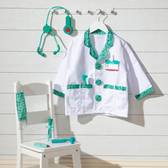 Melissa & Doug doctor costume set shown together for complete dress-up fun