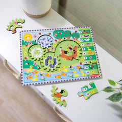 Gift-ready Melissa & Doug Animal Chase Gear Puzzle for kids