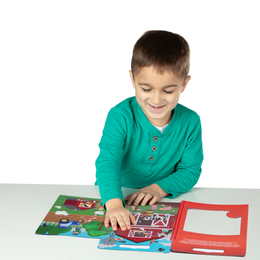 Melissa & Doug farm background supports farm-life role play.