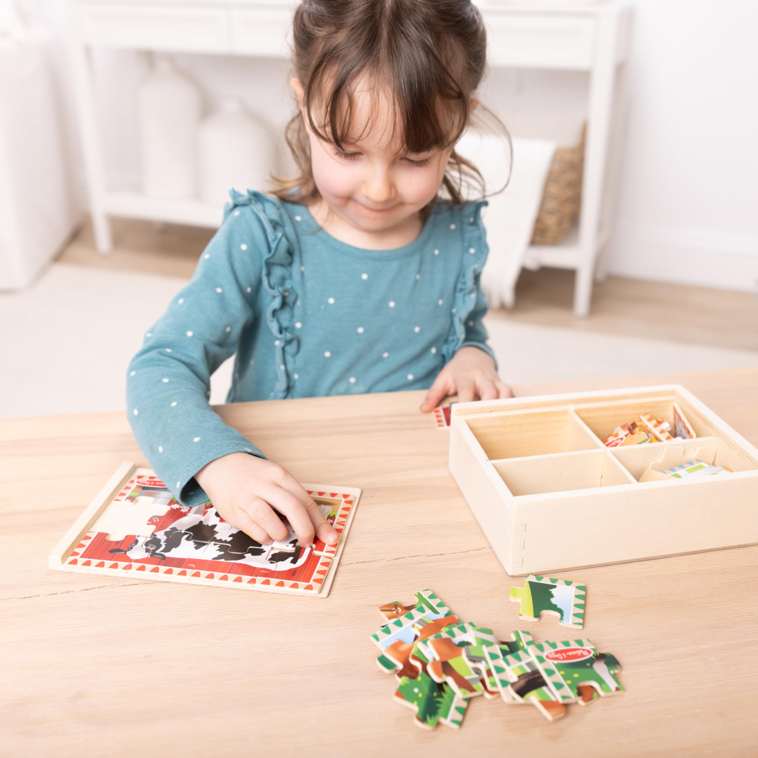 Melissa & Doug farm puzzles travel-ready for on-the-go entertainment
