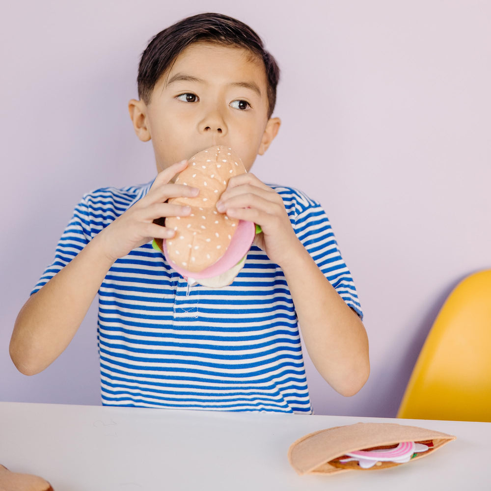 Melissa and Doug felt sandwich submarine image showcases mix-and-match building for stories.
