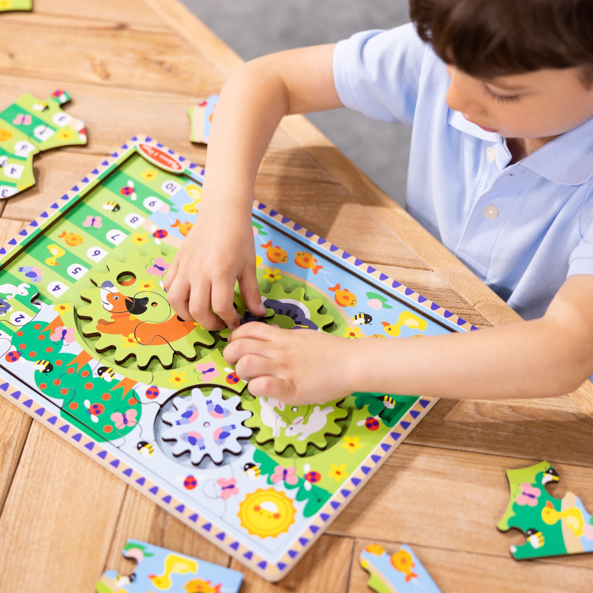 Fine motor skill development through peg-based gear placement