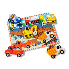 Melissa and Doug full-color pictures beneath each piece guide placement and recognition.