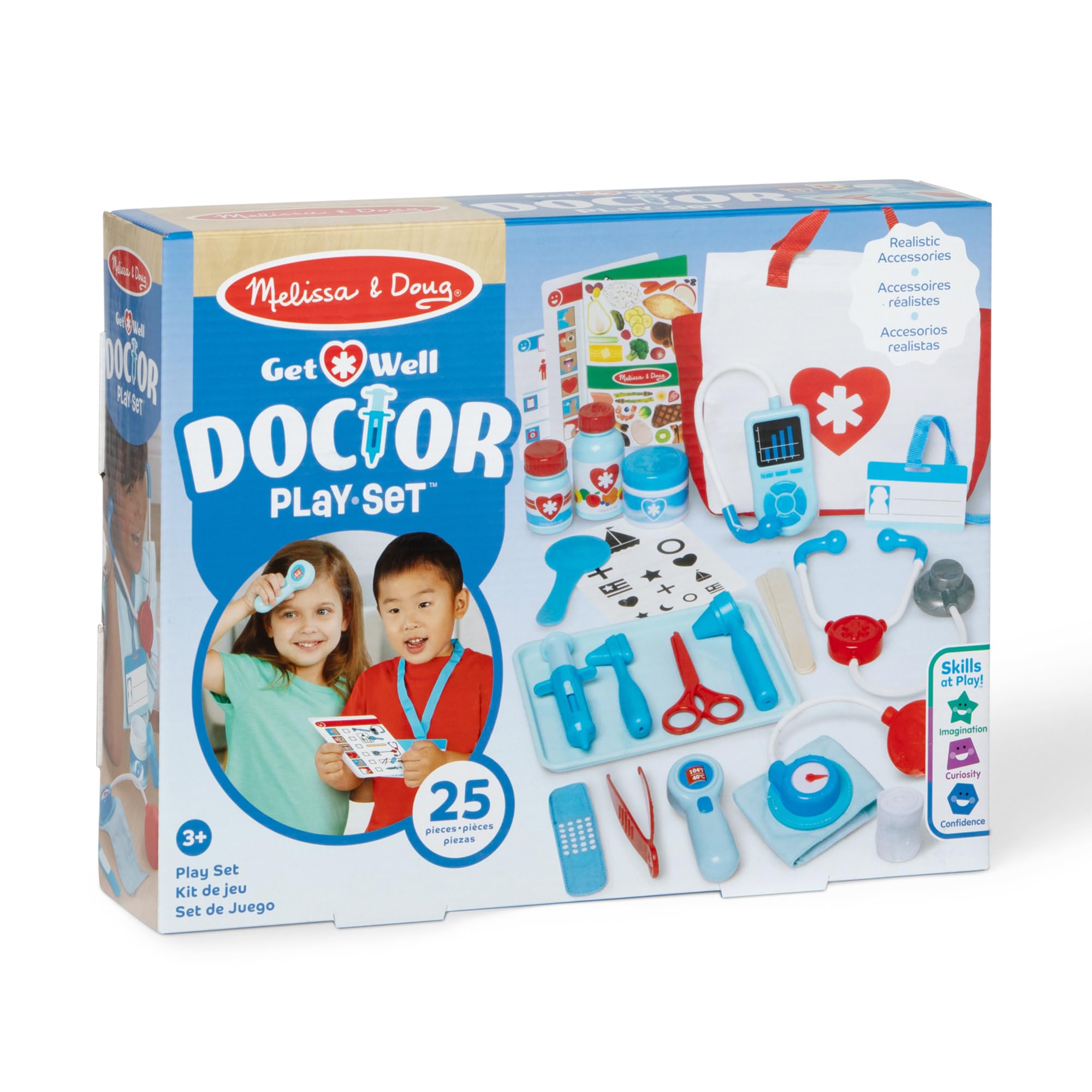 Blood pressure cuff from Melissa & Doug kit enables pretend vitals conversations