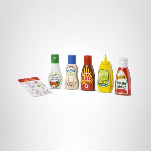 Melissa & Doug condiments set supports imaginative recipes and sharing.