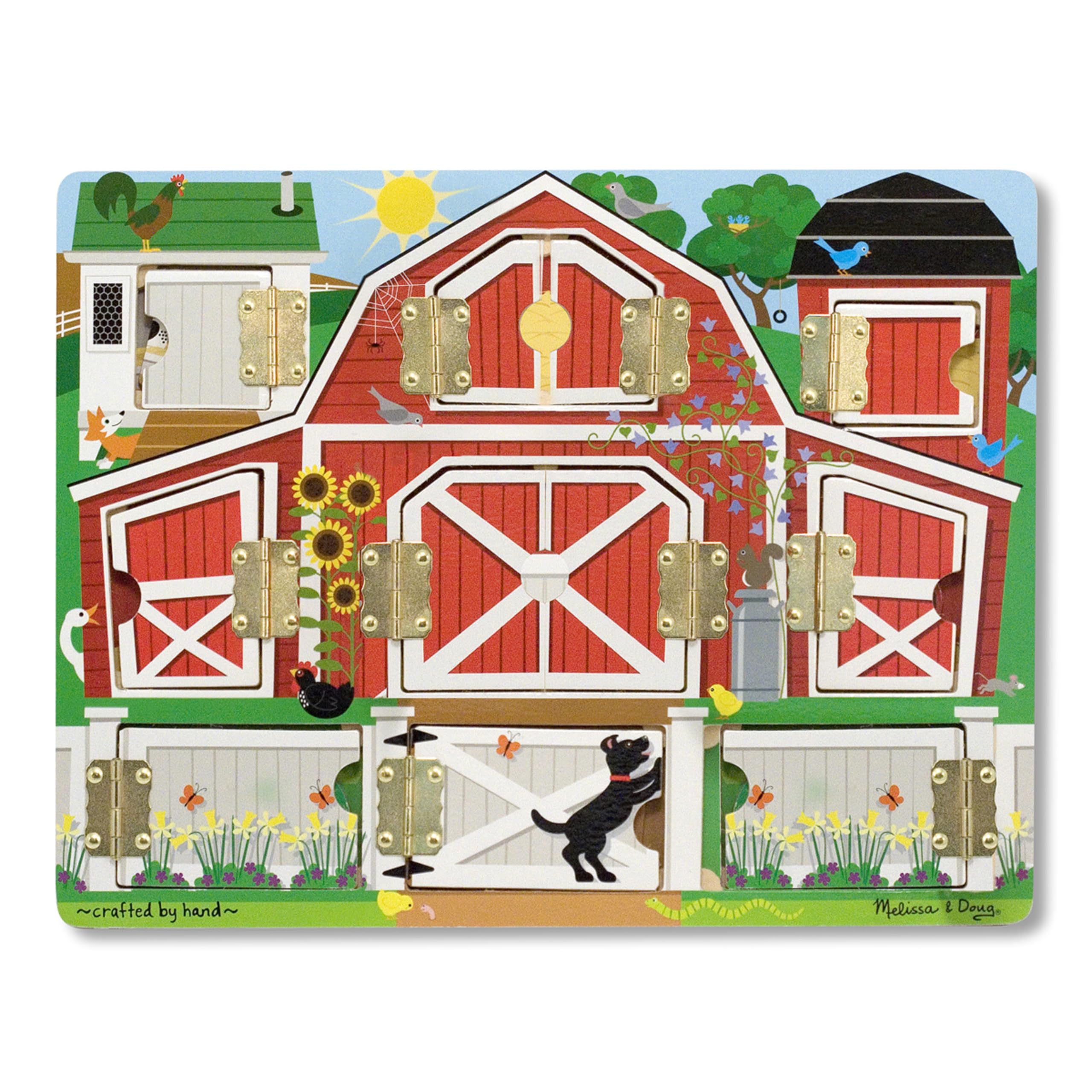 Melissa & Doug Hide and Seek Farm cow magnet ready for barnyard story time.