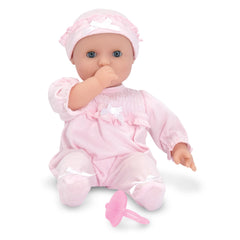 Melissa & Doug Jenna 12-inch doll with moving eyes for lifelike nurture moments.