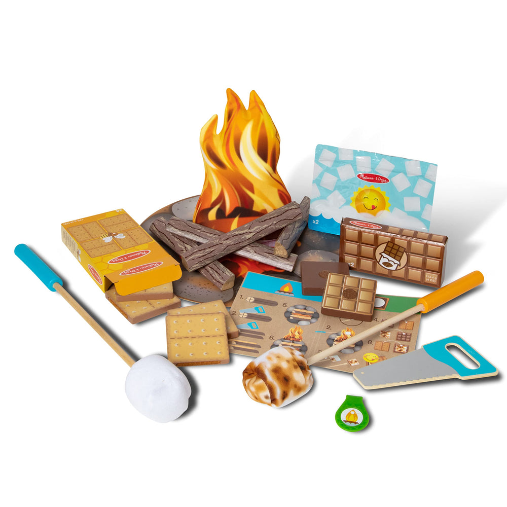 Melissa & Doug campfire set toasting sticks for pretend camping fun