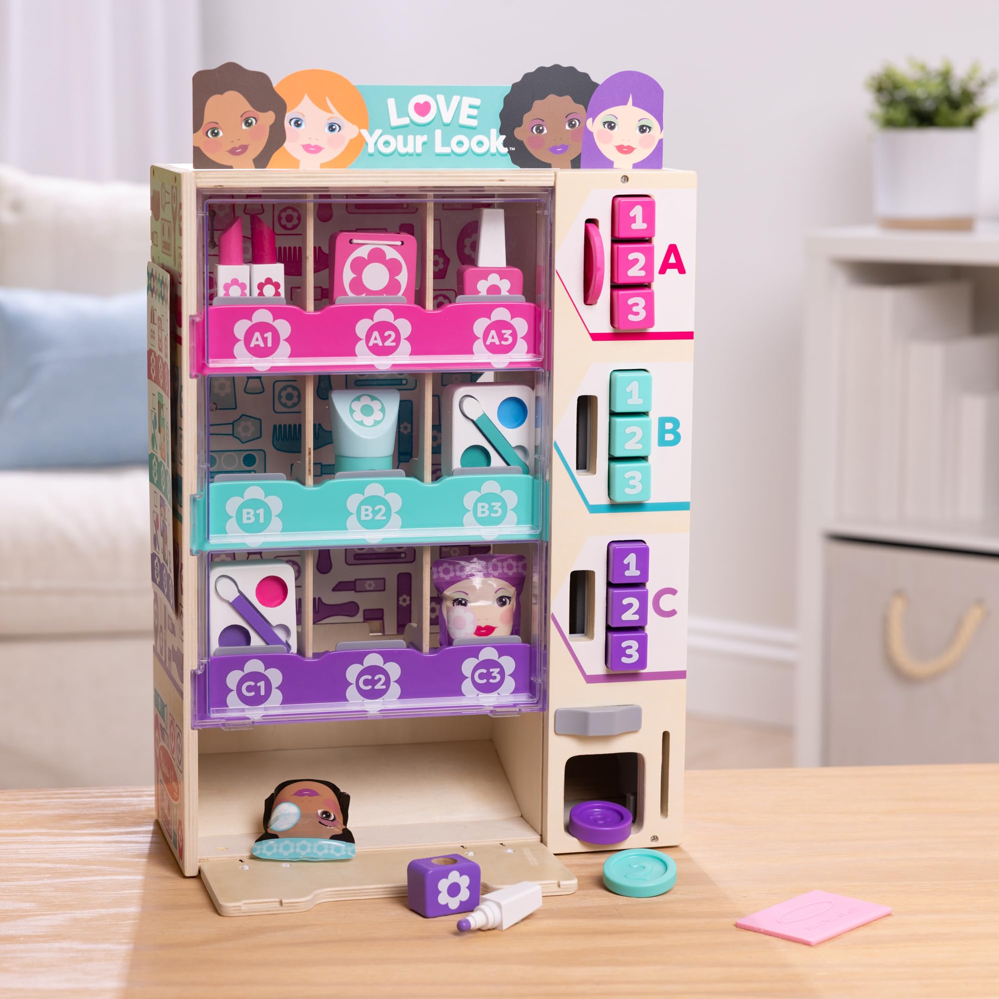 Melissa & Doug kiosk in a playroom lifestyle setting showing imaginative group-play benefit