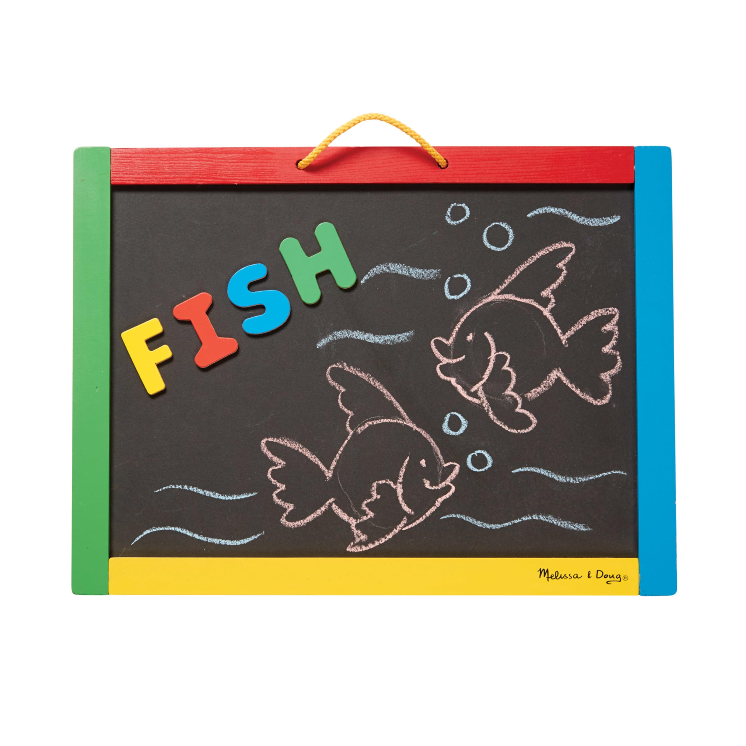 Melissa & Doug magnetic chalkboard and dry-erase board for dual learning surfaces and creativity.