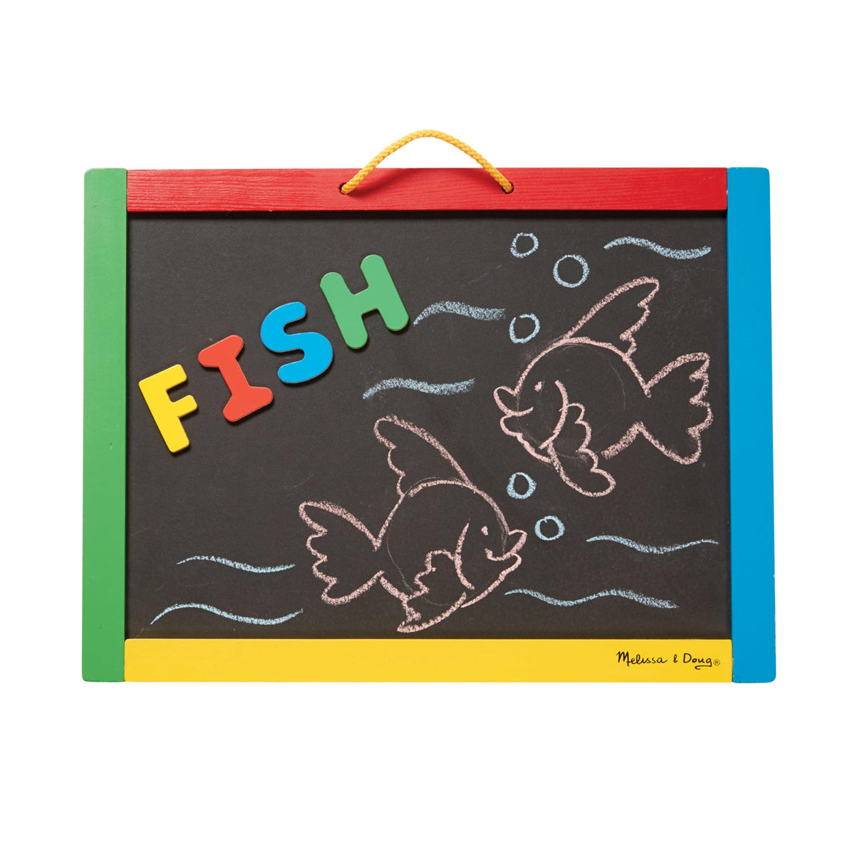 Melissa & Doug magnetic chalkboard and dry-erase board for dual learning surfaces and creativity.