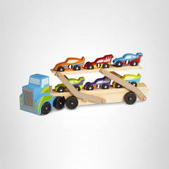 Melissa & Doug Mega Race-Car Carrier provides ample space for road-trip style stories and role play.