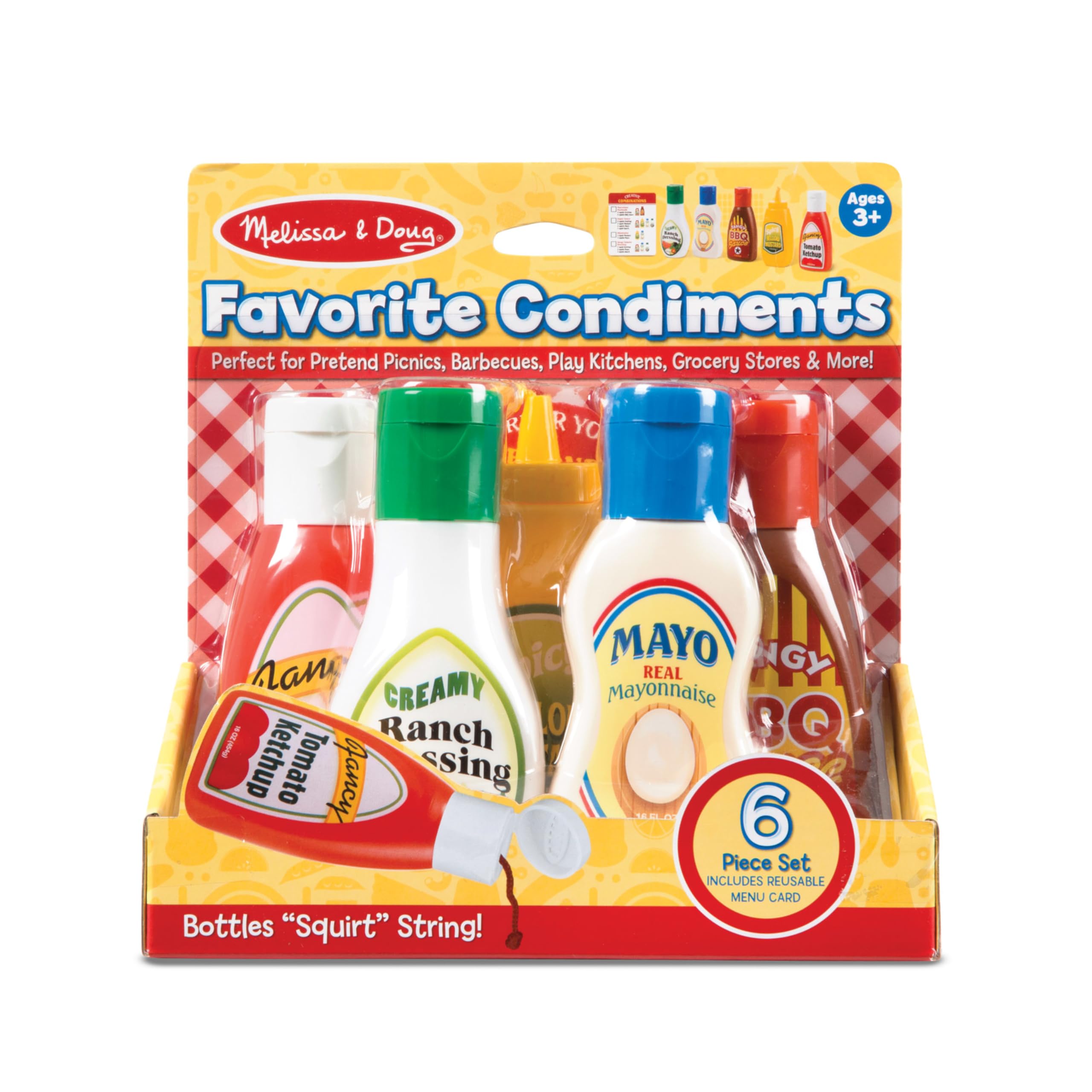 Melissa & Doug reusable double-sided menu card sparks imaginative menu ideas.