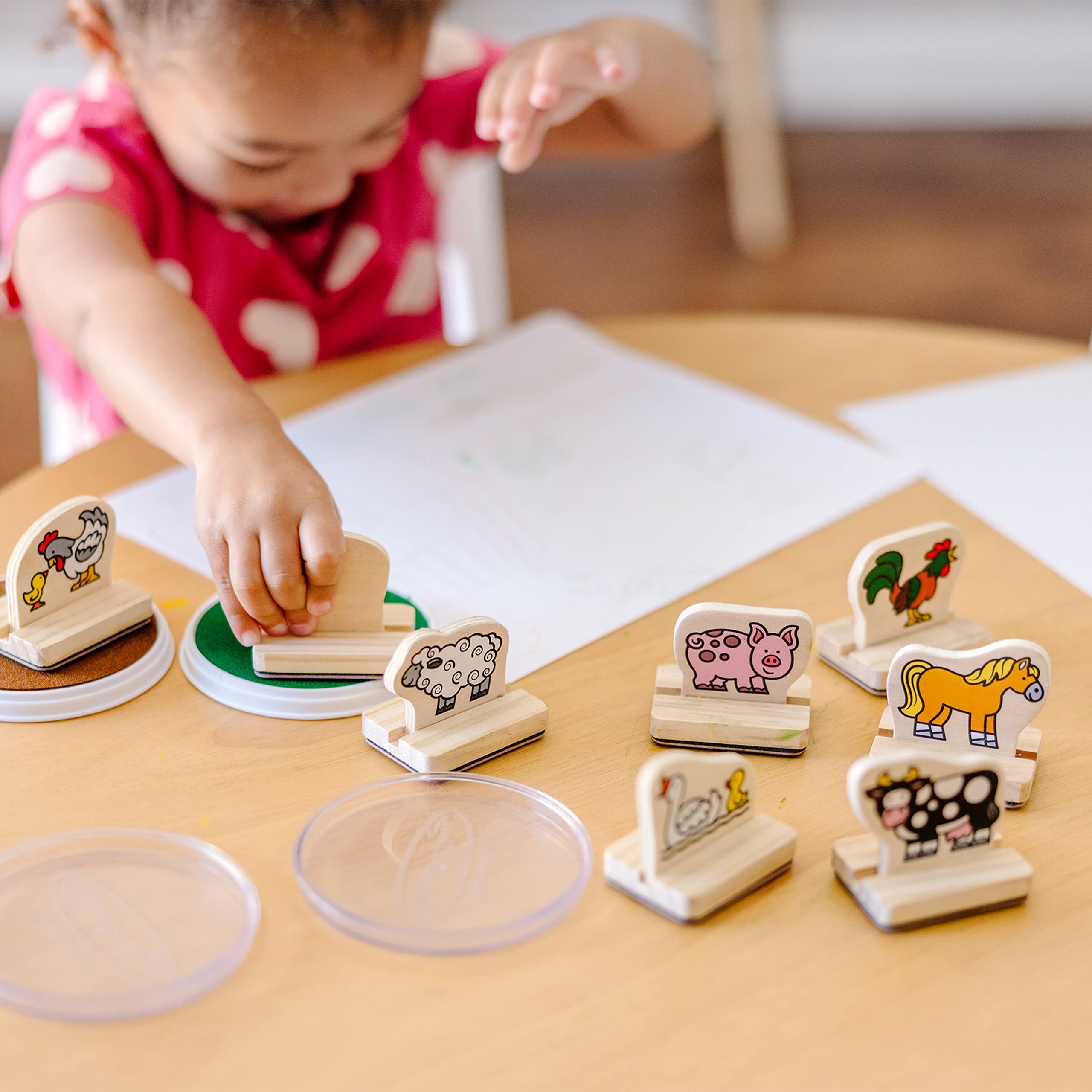 Melissa & Doug My First Stamp Set pig stamp adds playful farm moments and colorful scenes
