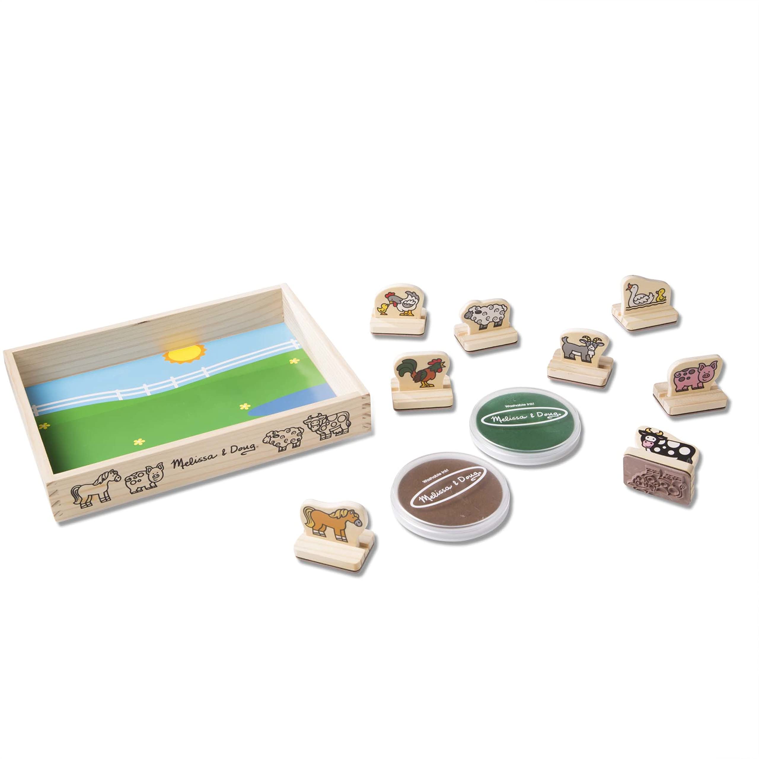 Melissa & Doug My First Stamp Set sheep stamp supports storytelling and collaborative play among siblings