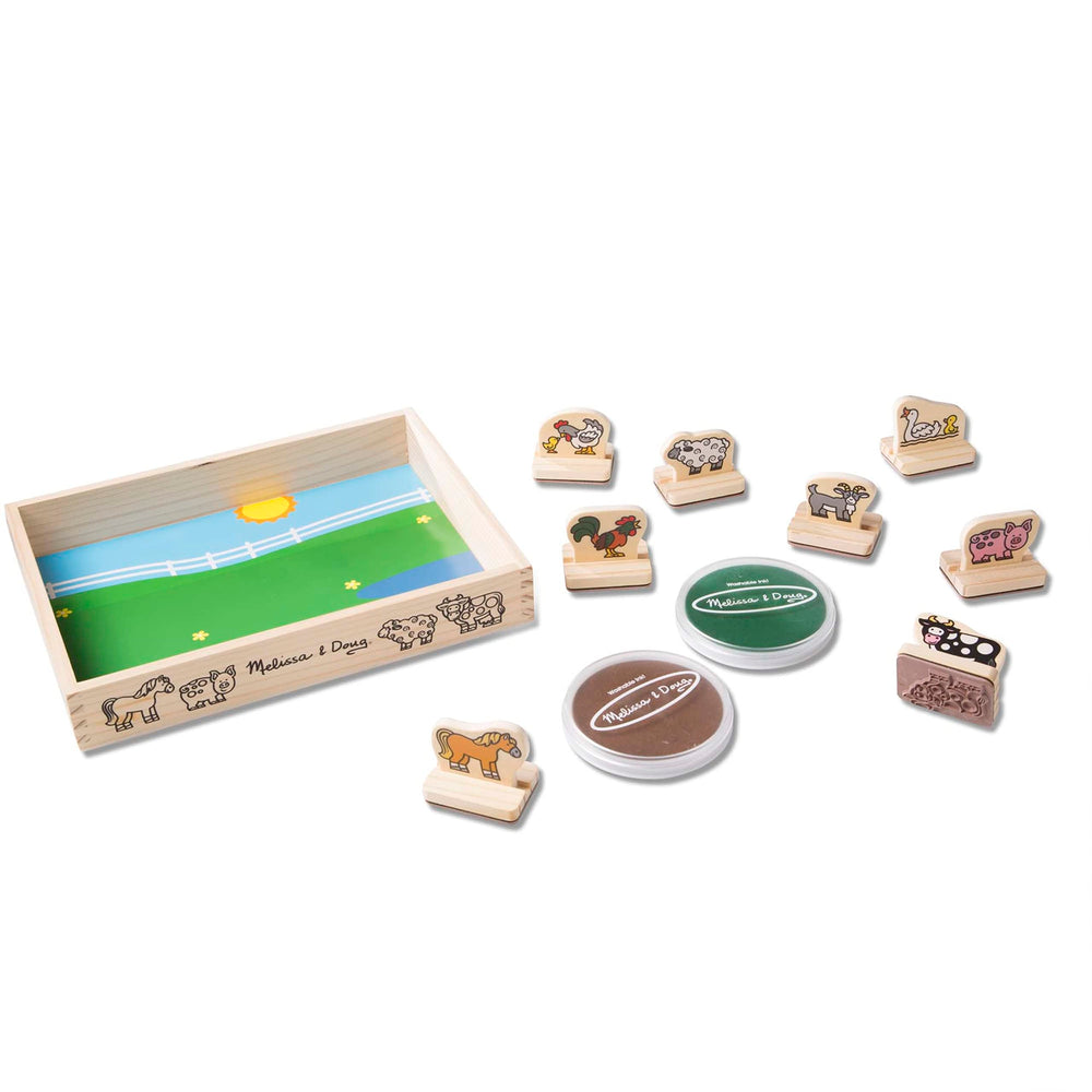 Melissa & Doug My First Stamp Set sheep stamp supports storytelling and collaborative play among siblings