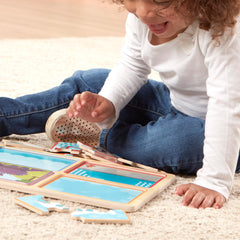 Melissa & Doug wooden pieces feel sturdy for little hands