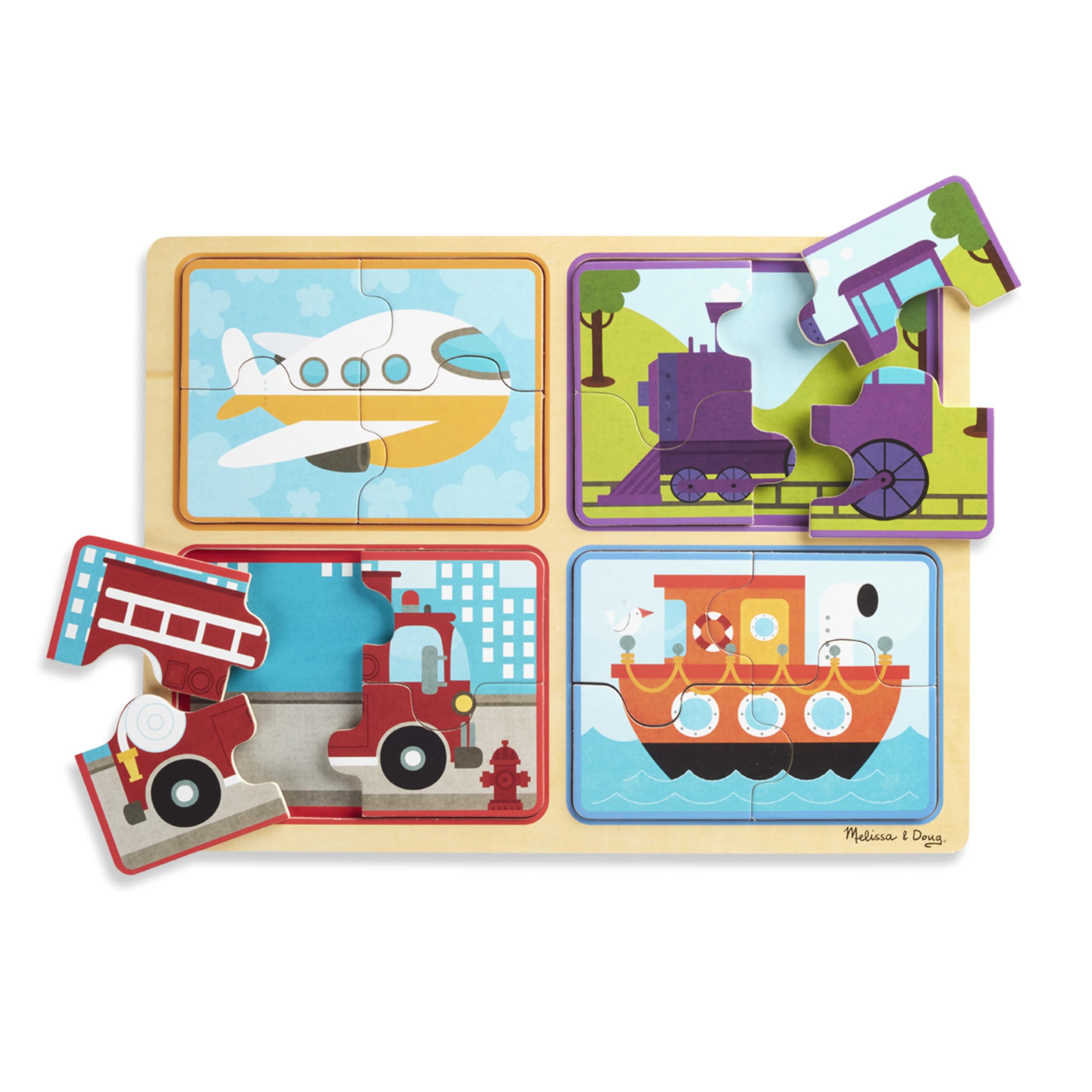 Melissa & Doug natural play puzzle plane boosts hand-eye coordination during play