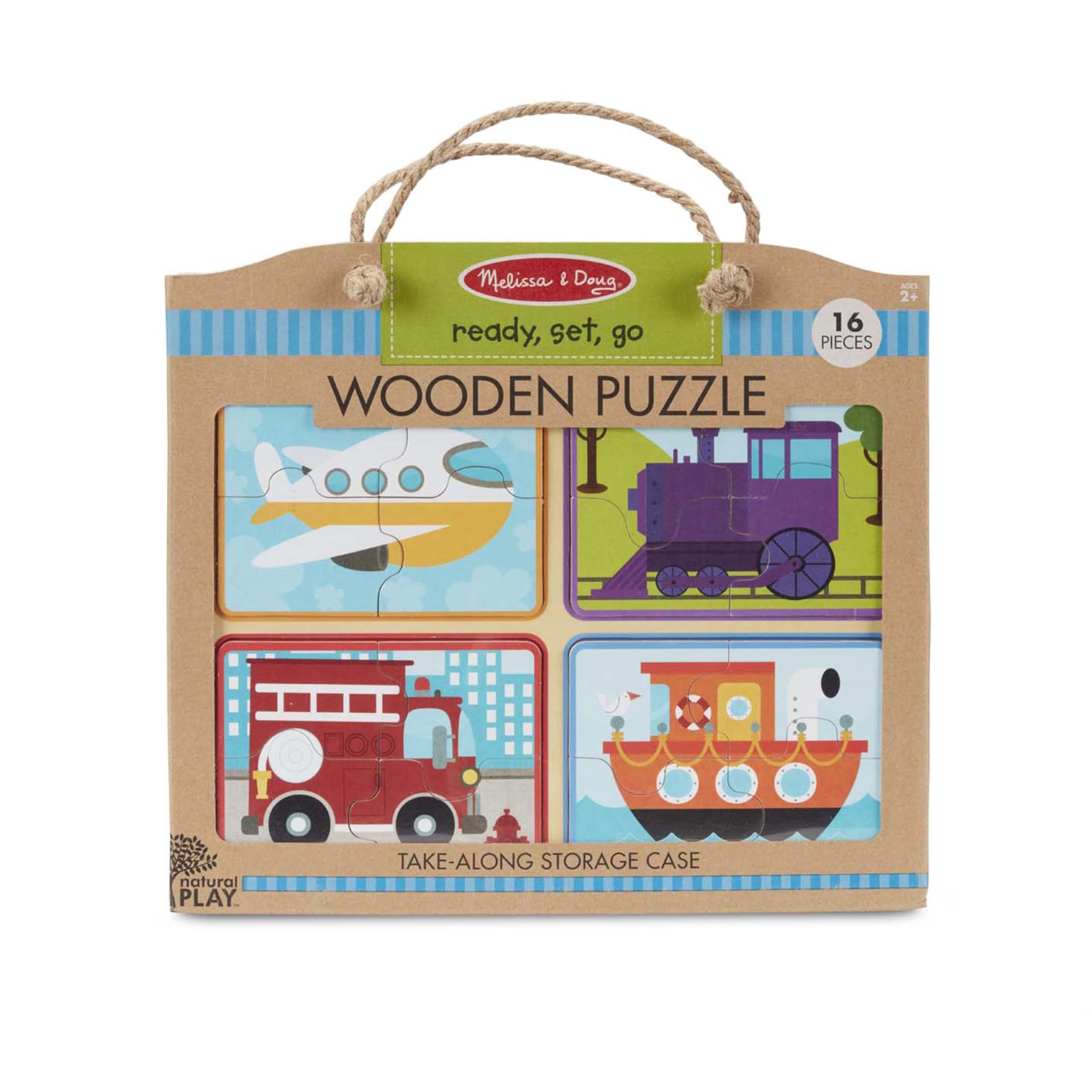 Melissa & Doug woven rope handles make cleanup and transport easy