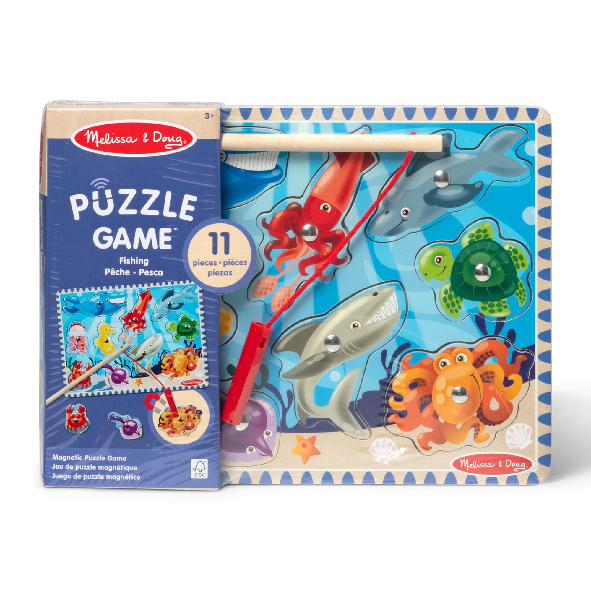 Melissa & Doug ocean animal magnets display colorful sea creatures for imaginative play.