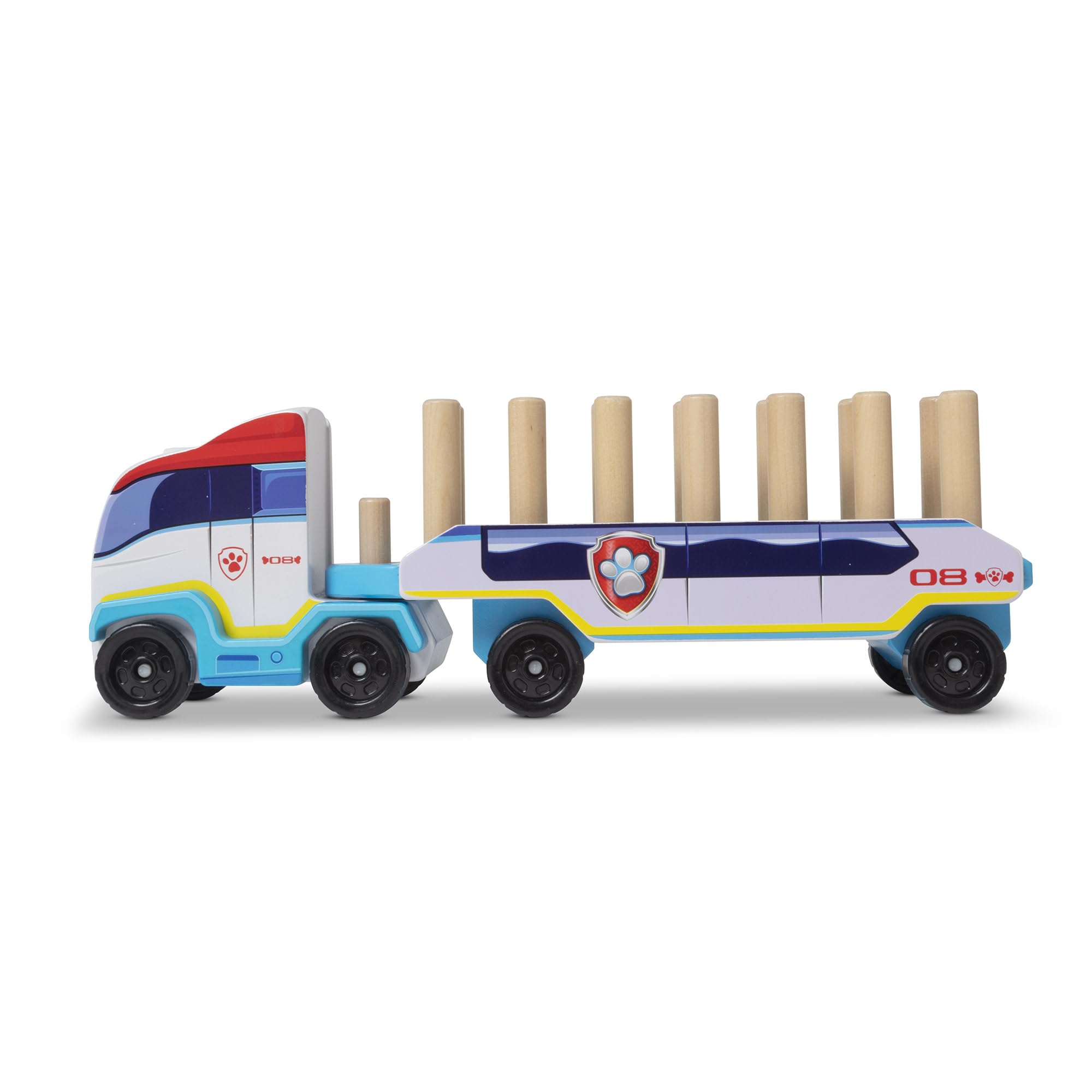 Blocks include letters and numbers to support recognition and early literacy.