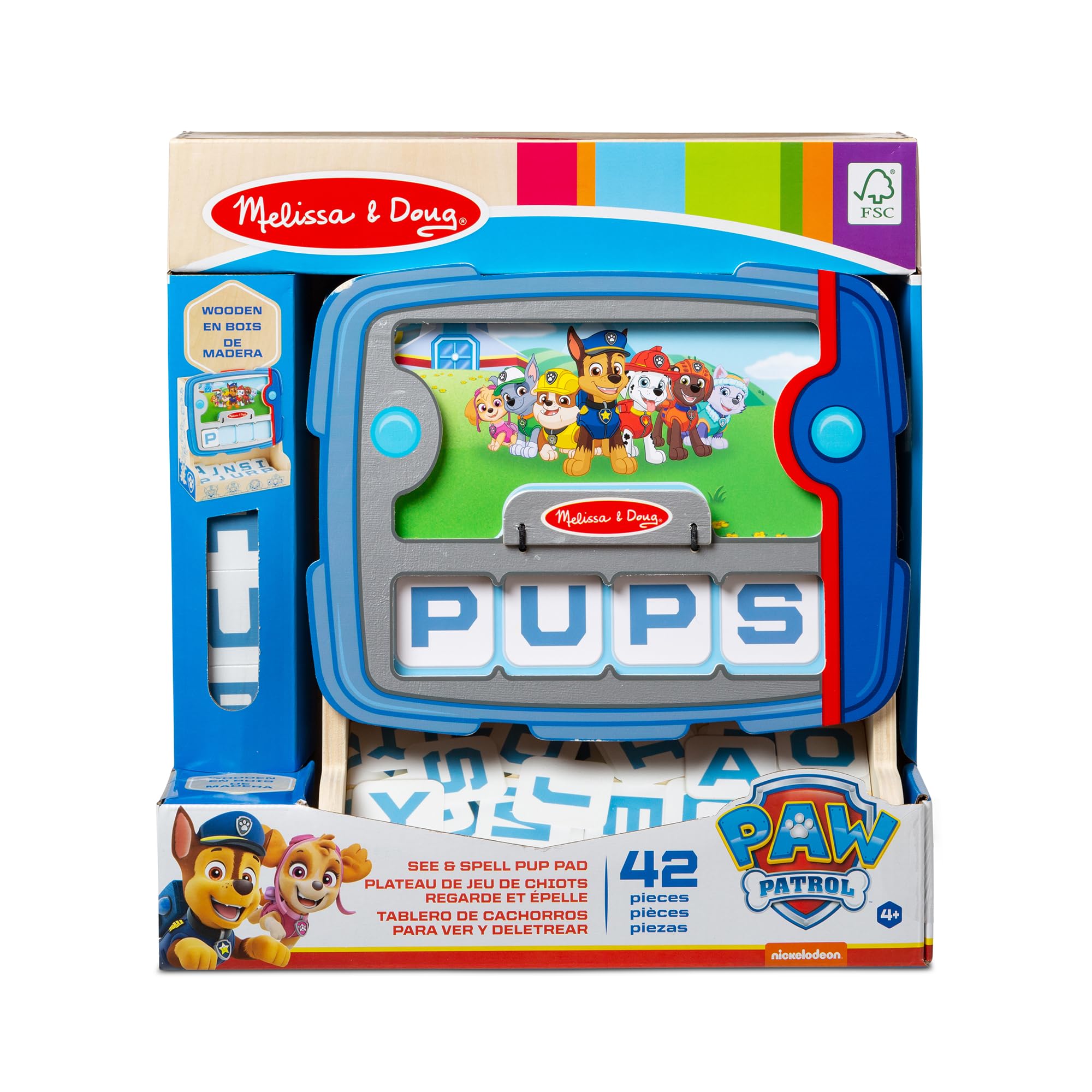 Letter tiles set with 26 pieces for word-building practice.