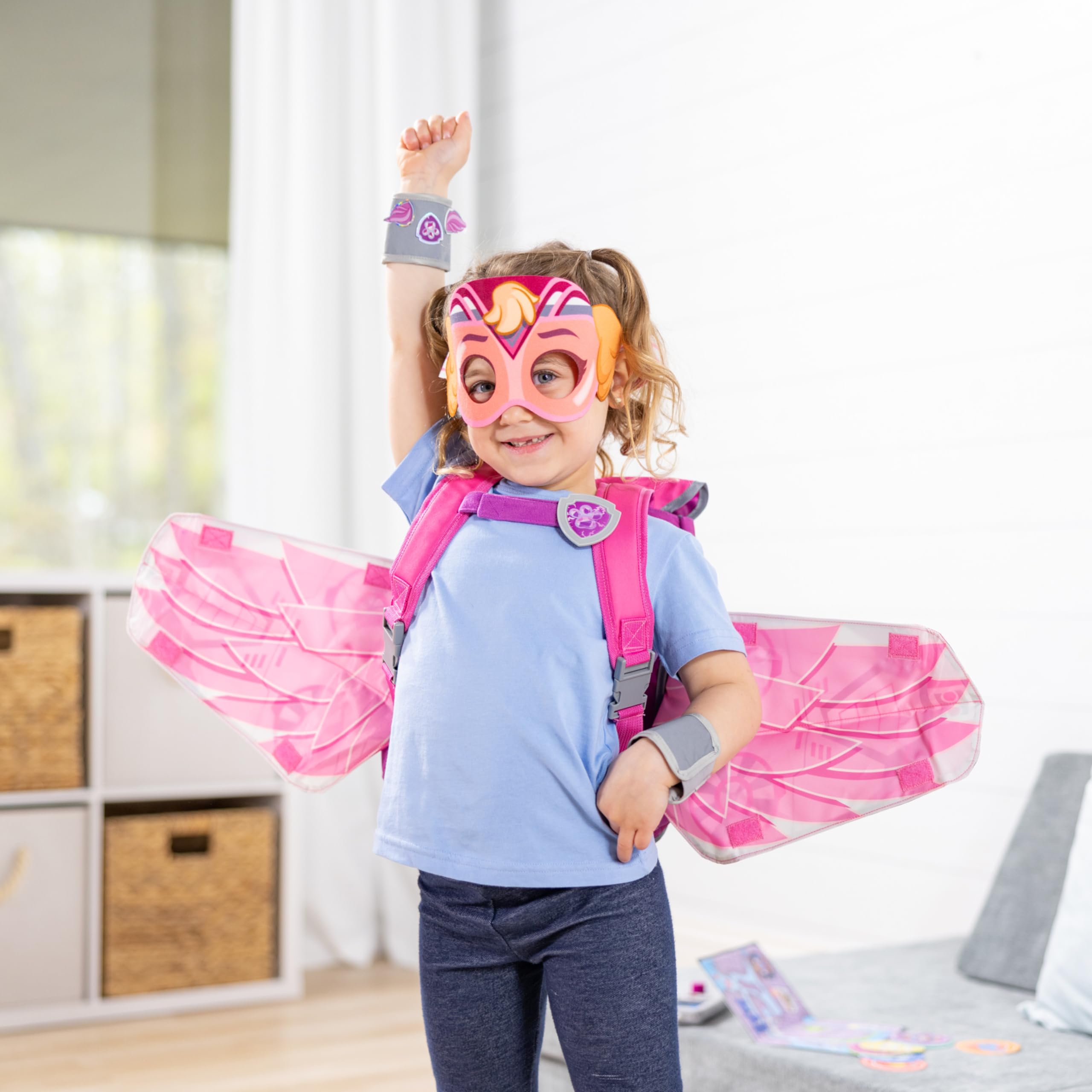 Mighty Skye wrist cuffs for decorating with foil stickers during pretend adventures.