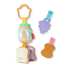 Melissa and Doug PB J clip-on toy textured grapes invite fine motor exploration.