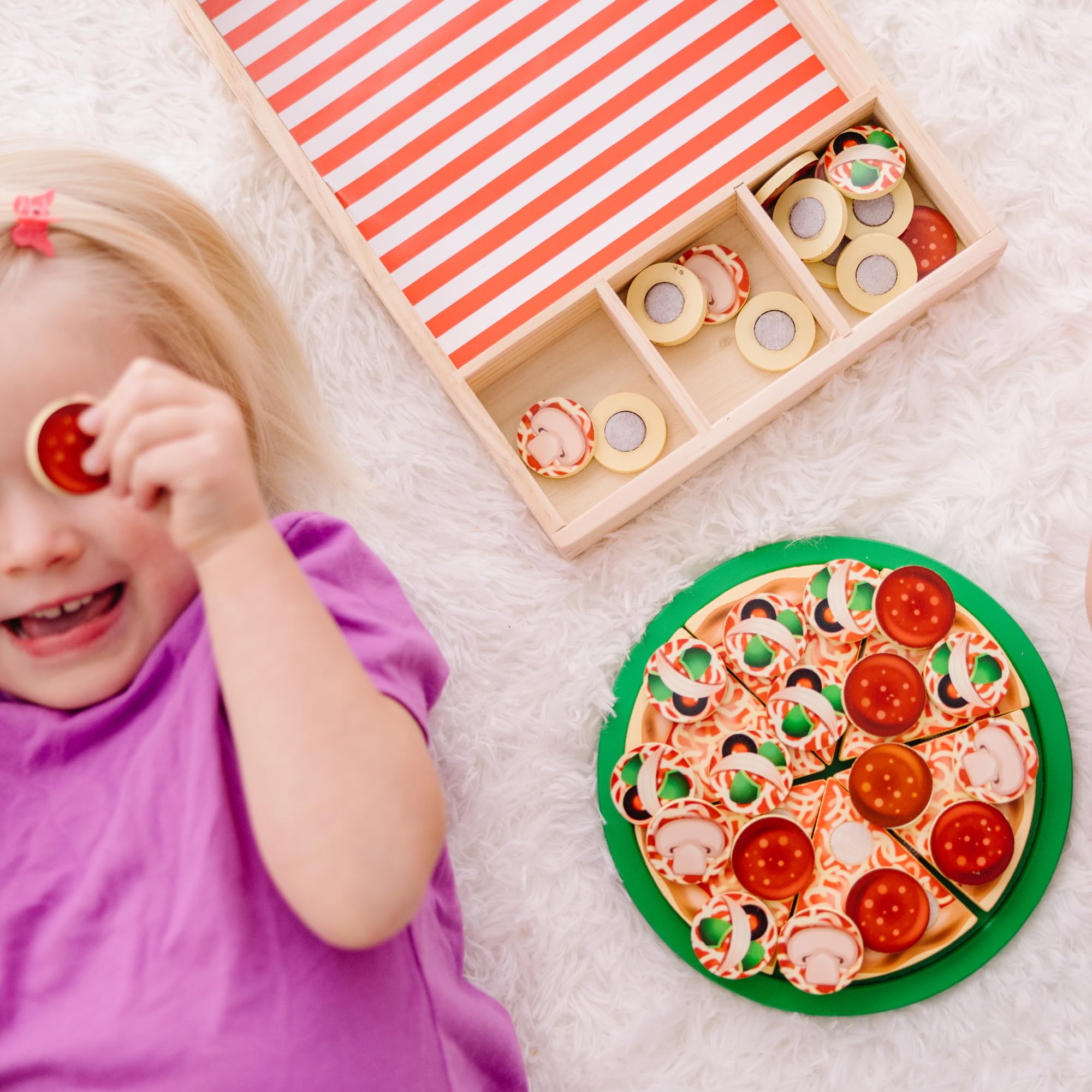Melissa and Doug non-toxic coatings ensure safe, colorful toppings for pretend meals