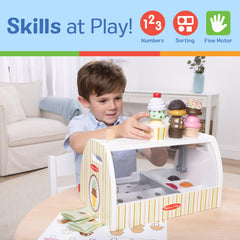 Melissa & Doug play money and menu card detail supporting counting and role-play skills