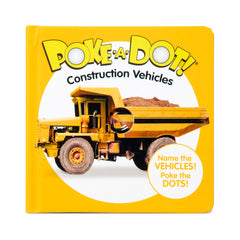 Melissa & Doug Poke-a-Dot Construction Vehicles backhoe image guiding color recognition through buttons.