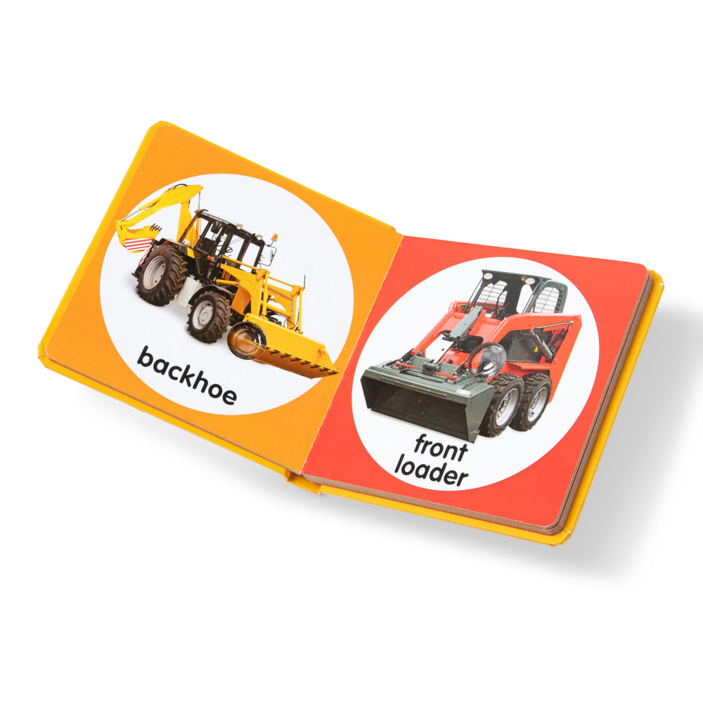 Melissa & Doug Poke-a-Dot Construction Vehicles crane image encouraging hands-on play and attention.