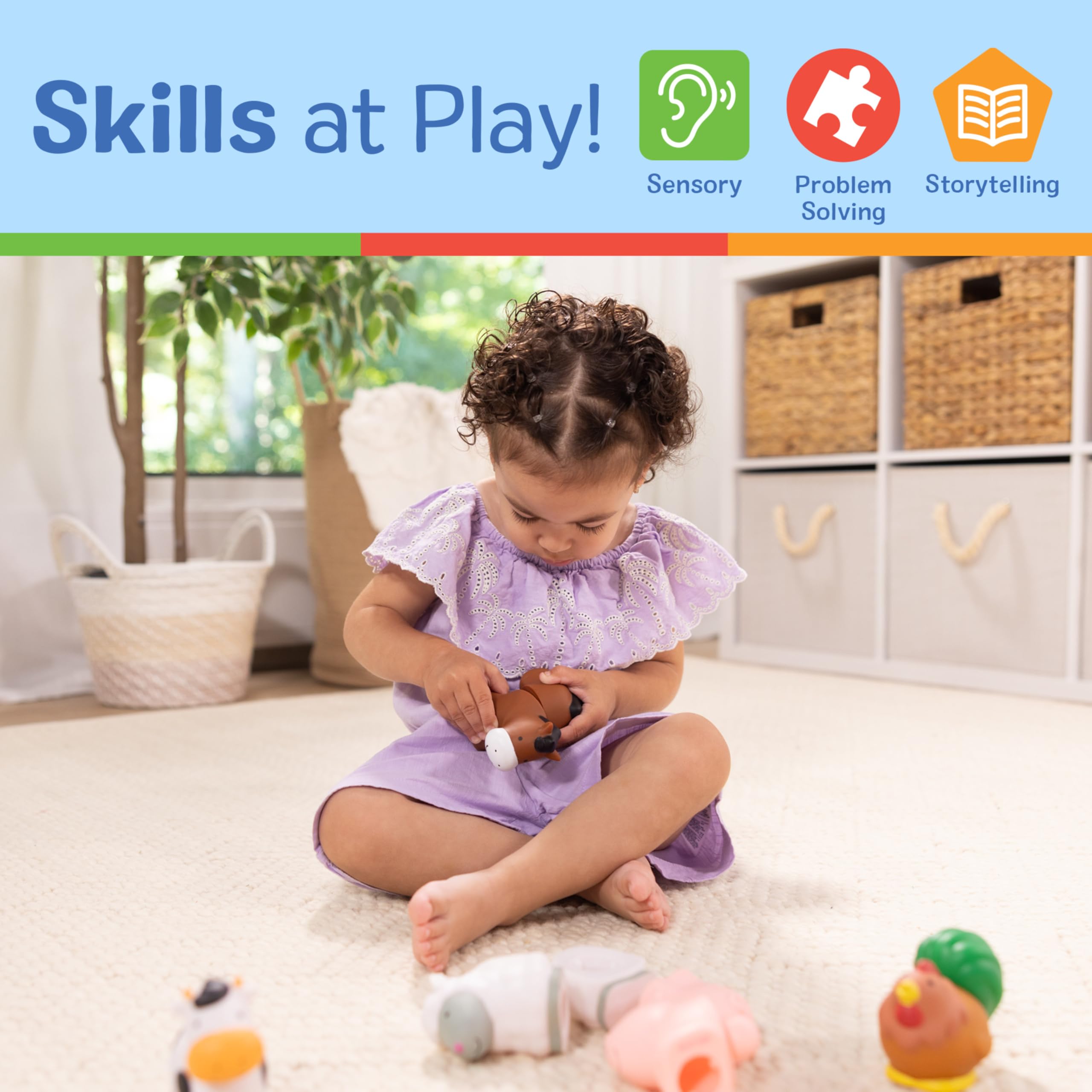 Melissa & Doug Pop Blocs pig assembled highlighting little finger strength