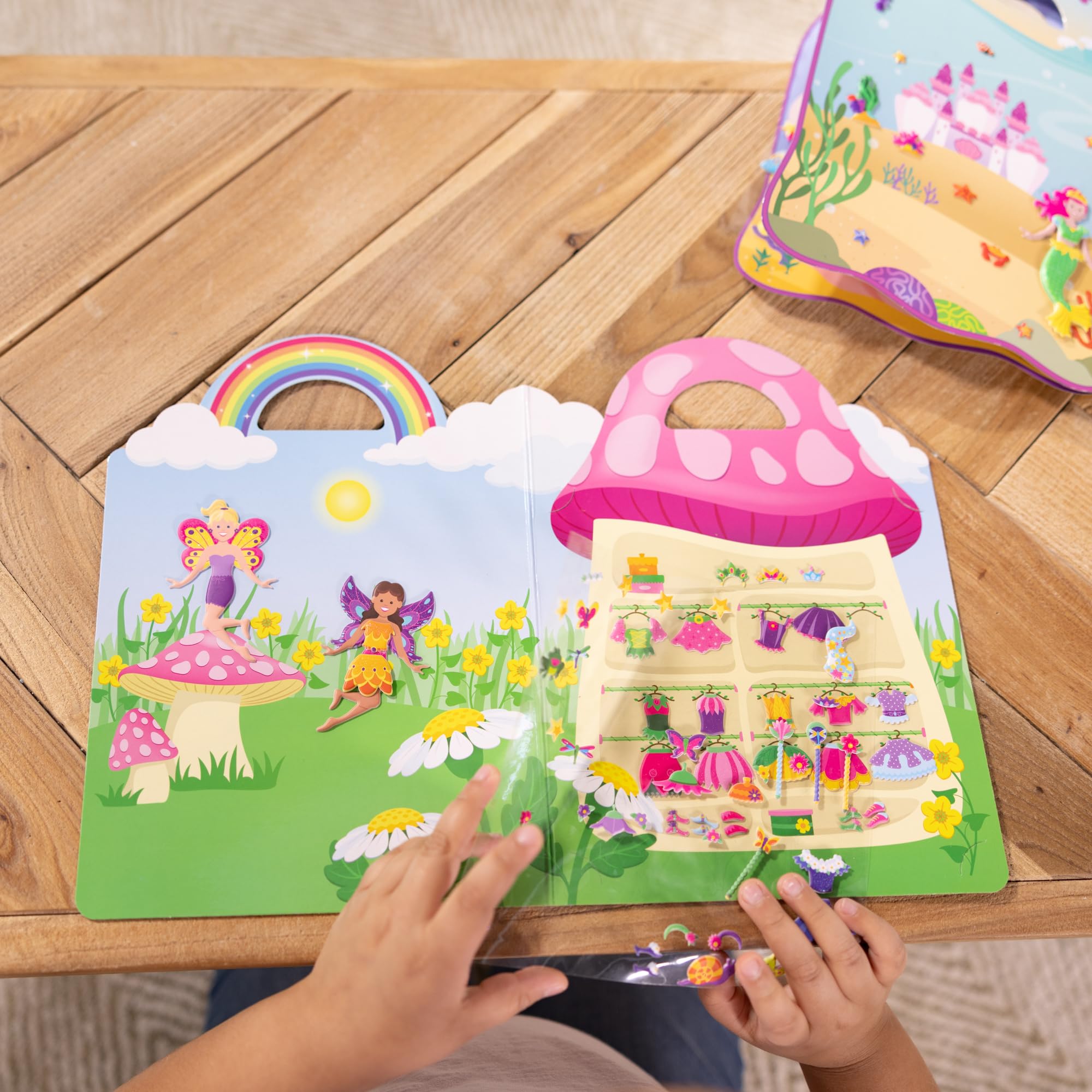 Melissa & Doug Puffy Sticker mermaid background sparks underwater adventures and fine motor practice.