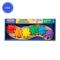 Melissa & Doug Rainbow Caterpillar Gear Toy close-up of the smiling red gear face.